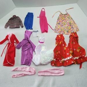 Barbie Lot Clothes Vintage 1980s Crystal Dress Skirt Cape Jacket Robe Handmade